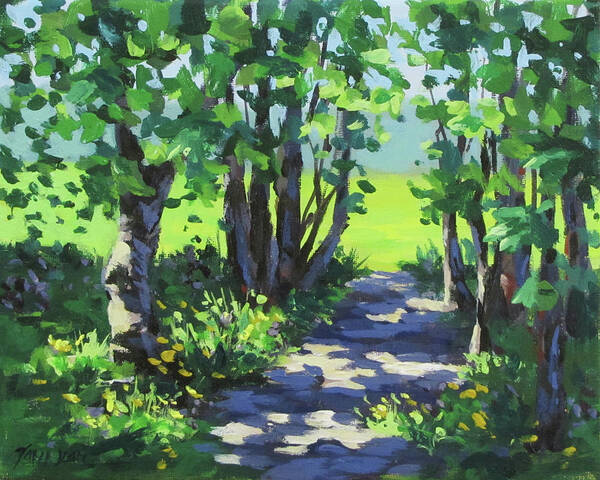 Acrylic Poster featuring the painting Path in the Park II by Karen Ilari