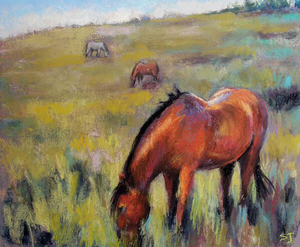 Equine Poster featuring the pastel Peace on the Mountain by Susan Jenkins