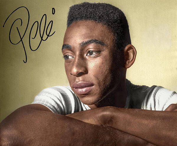Pele Poster featuring the digital art Pele o Rei by Franchi Torres