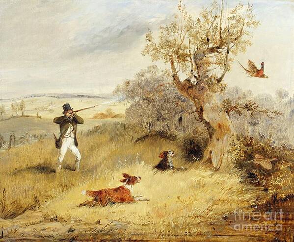 Pheasant Poster featuring the painting Pheasant Shooting by Henry Thomas Alken