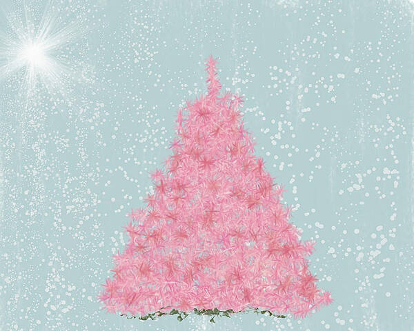 Christmas Poster featuring the photograph Pink Christmas Tree by Peggy Blackwell