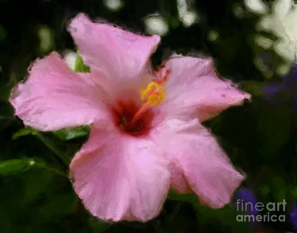 Flower Poster featuring the painting Pink Hibiscus by Smilin Eyes Treasures