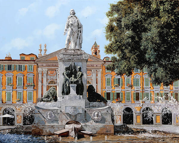 Garibaldi Poster featuring the painting Place Garibaldi in Nice by Guido Borelli