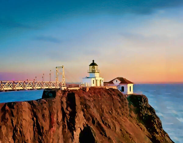 California Poster featuring the painting Point Bonita Lighthouse by Douglas MooreZart