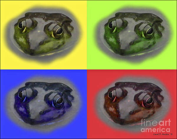 Pop Art;digital Poster featuring the photograph Pop Art Frog Face by Carol F Austin