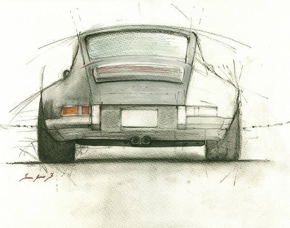 Porsche Art Poster featuring the painting Porsche 911 rs by Juan Bosco
