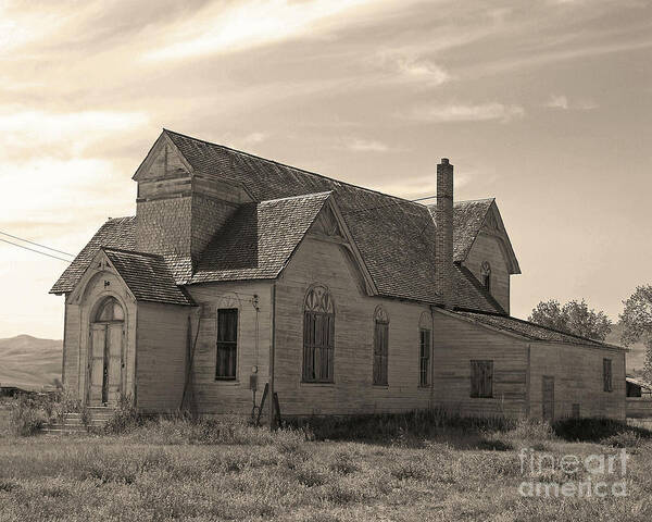 Black And White Poster featuring the photograph Prairie House by Kelly Holm