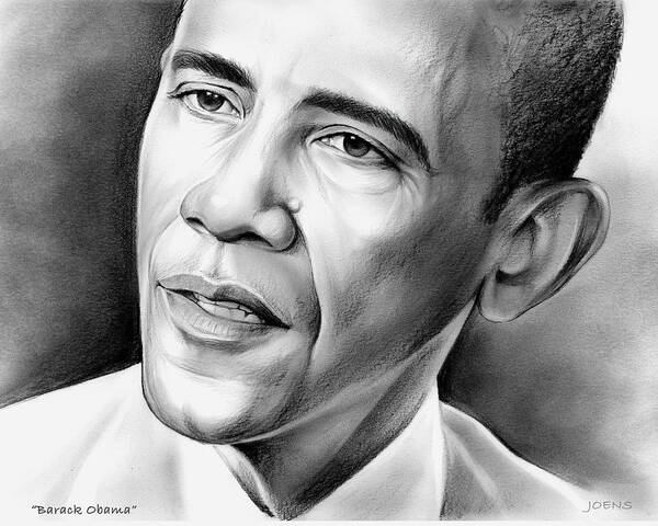 President Poster featuring the drawing President Barack Obama by Greg Joens