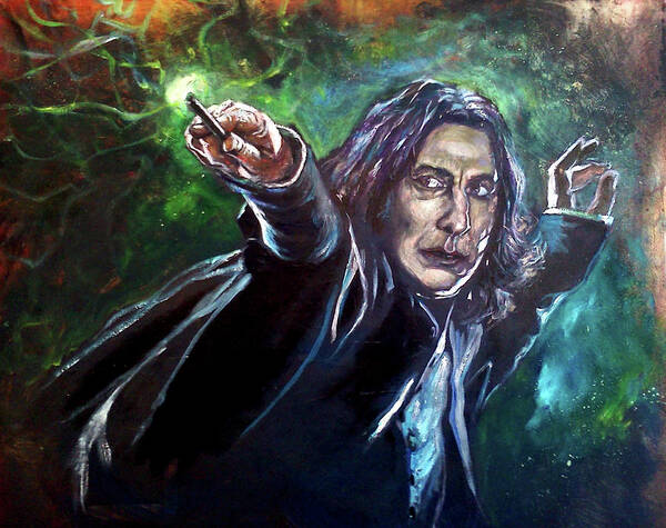 Portrait Poster featuring the painting Professor Snape by Brian Child