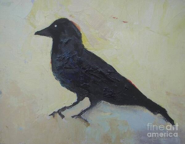 Raven Poster featuring the painting Raven One by Vesna Antic