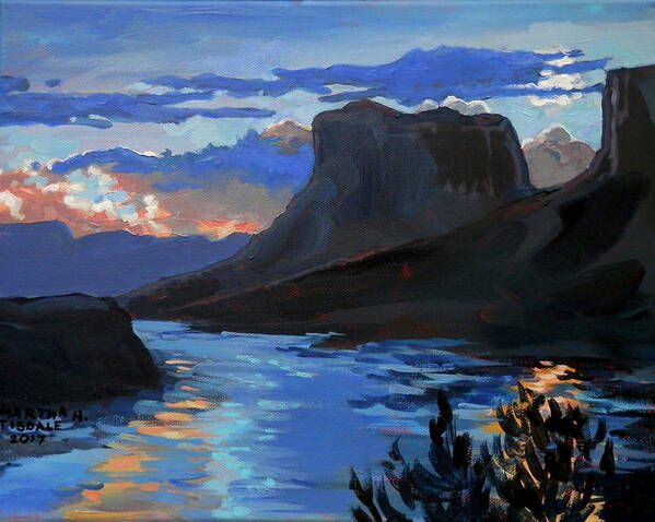 Utah Poster featuring the painting Red Cliffs Sunrise by Martha Tisdale