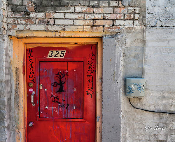 Urban Poster featuring the photograph Red Door 325 by Steven Milner
