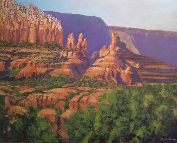  Poster featuring the painting Red Rocks Sedona by Jessica Anne Thomas
