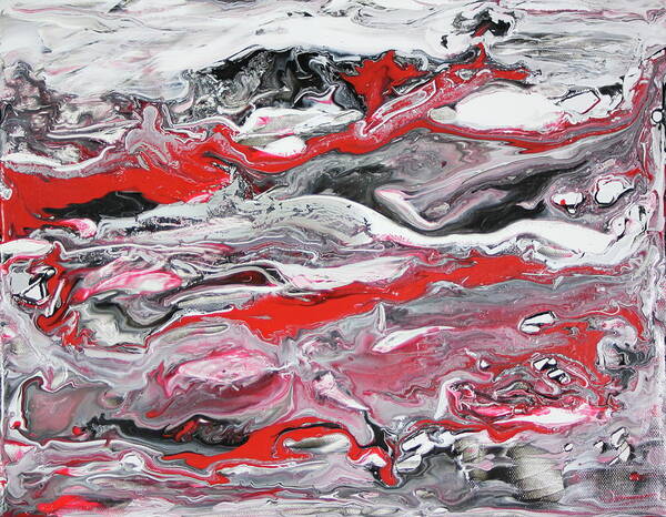 Red Poster featuring the painting Red Strata by Madeleine Arnett