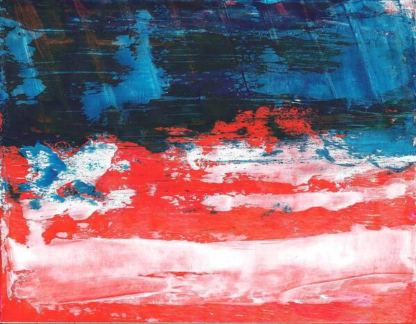 Patriotic Poster featuring the painting Red White Blue Scene by Corinne Carroll