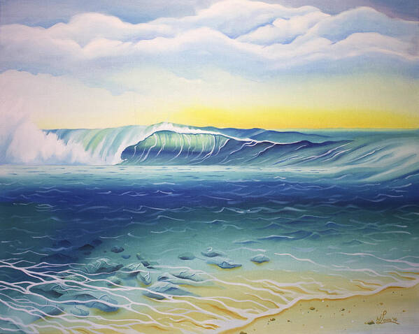 Surf Art Poster featuring the painting Reef Bowl by William Love