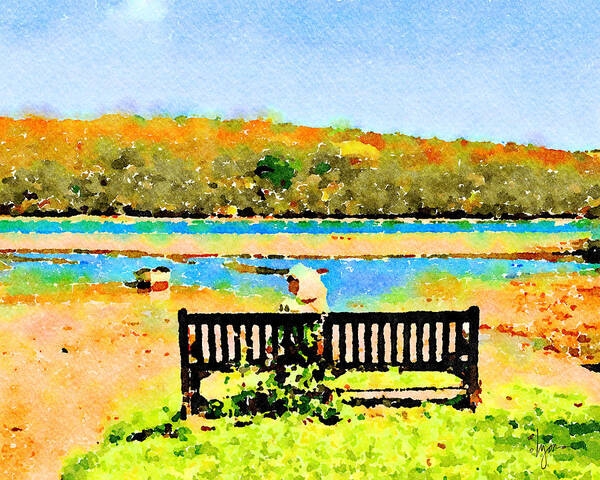 U.k. Watercolors Poster featuring the painting Relax Down by the River by Angela Treat Lyon