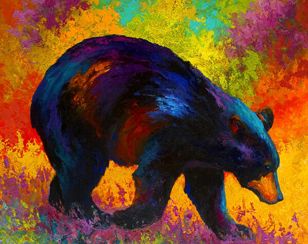 Bear Poster featuring the painting Roaming - Black Bear by Marion Rose