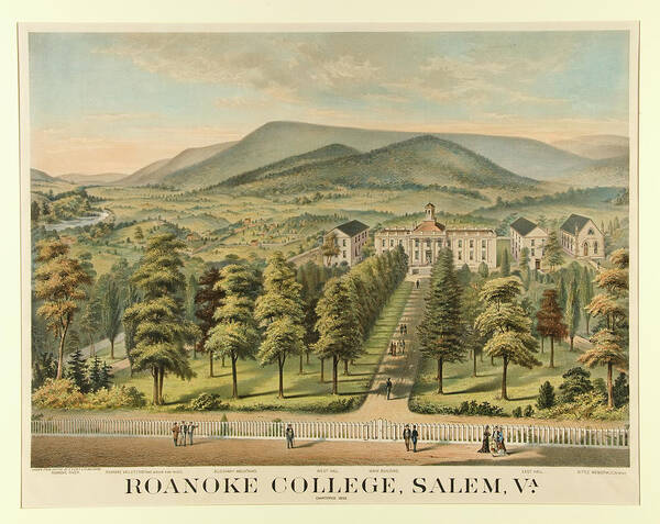 Art Poster featuring the painting Roanoke College, Salem, Virginia by Mountain Dreams