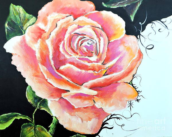 Flora Poster featuring the painting Rose by Jodie Marie Anne Richardson Traugott     aka jm-ART