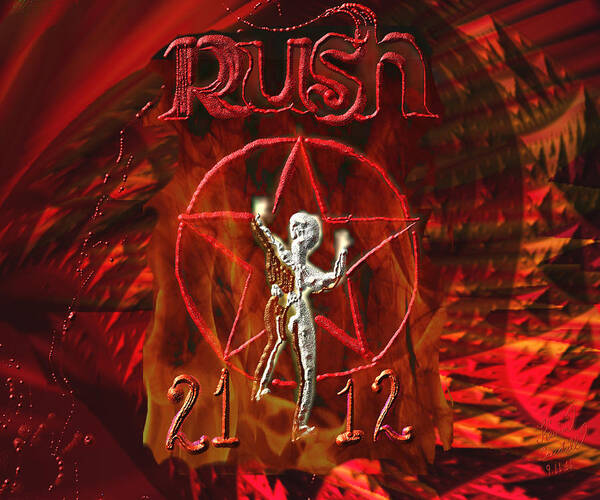 Rush Poster featuring the mixed media Rush 2112 by Kevin Caudill