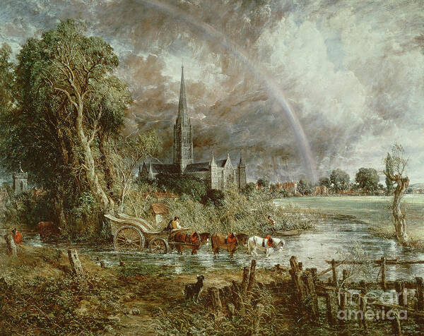 Salisbury Poster featuring the painting Salisbury Cathedral From the Meadows by John Constable