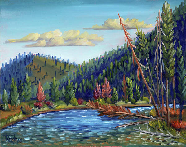 River Poster featuring the painting Salmon River - Stanley by Kevin Hughes