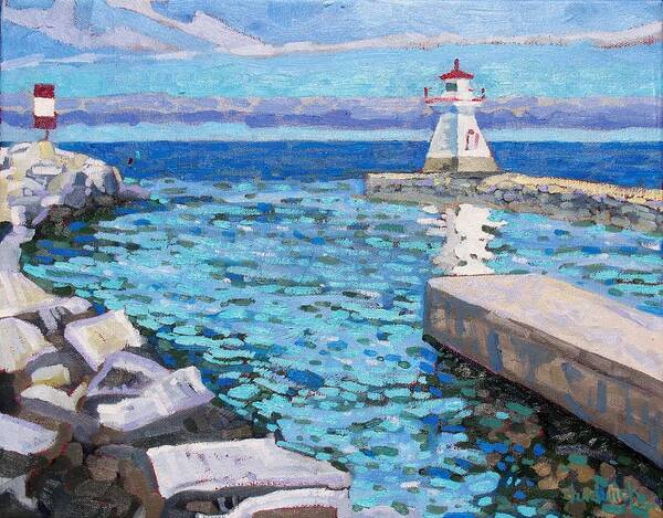 807 Poster featuring the painting Saugeen Range Light by Phil Chadwick