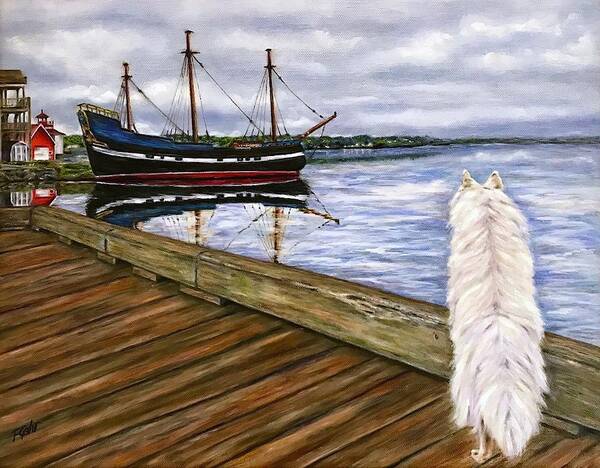 Sea Dog Poster featuring the painting Sea Dog by Dr Pat Gehr