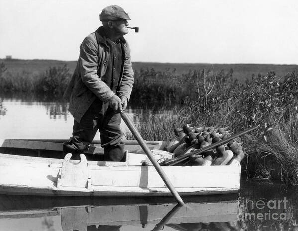 1920s Poster featuring the photograph Senior Man Hunting Ducks, C.1920-30s by H. Armstrong Roberts/ClassicStock