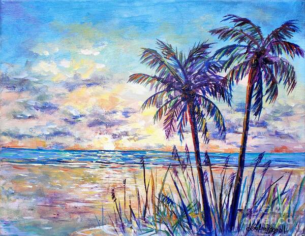  Serenity Poster featuring the painting Serenity Under the Palms by Lou Ann Bagnall