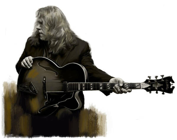 Warren Haynes Gibson Guitars Art Posters Prints Poster featuring the painting Shades of Tone IV Warren Haynes by Iconic Images Art Gallery David Pucciarelli