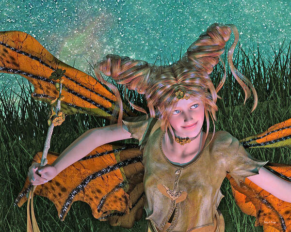 Fairy Poster featuring the digital art A Mind for Knowing by Betsy Knapp