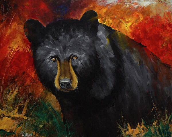 Black Bear Poster featuring the painting Smoky Mountain Black Bear by Gray Artus