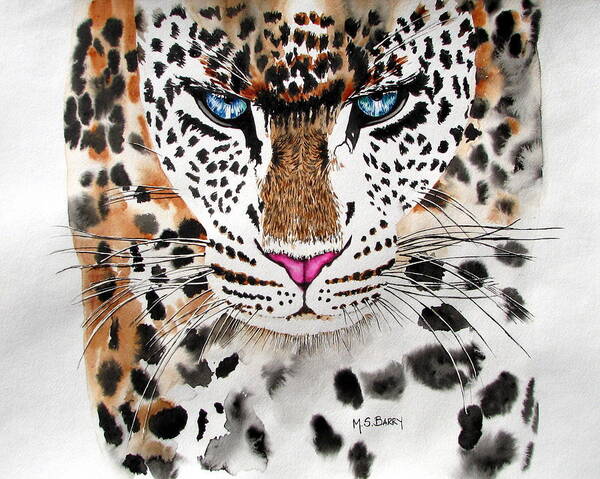 Leopard Poster featuring the painting Snow Queen by Maria Barry
