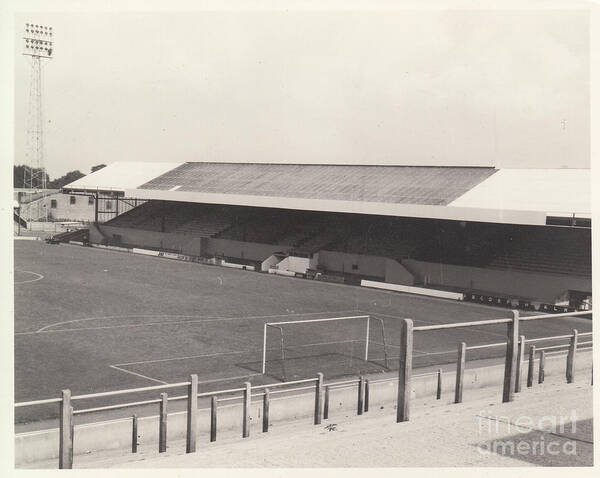  Poster featuring the photograph Southend United - Roots Hall - East Stand 1 - BW - 1960s by Legendary Football Grounds
