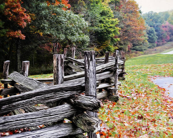 Blue Ridge Parkway Poster featuring the photograph Split Rail Fence by Dawn Gari