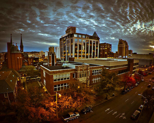  Poster featuring the photograph St. Paul Twilight by Just Birmingham
