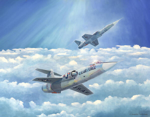 Aviation Poster featuring the painting Starfighters by Douglas Castleman