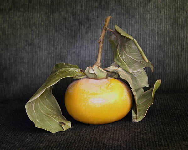 Still Life With Persimmon Poster featuring the photograph Still Life With Persimmon by Viktor Savchenko