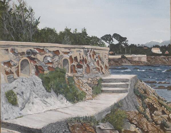 Scenery Poster featuring the painting Stone wall France by Betty-Anne McDonald