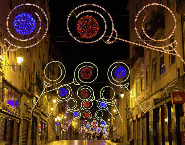 Lights Poster featuring the photograph Street in Coimbra by Patricia Schaefer