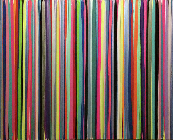 Rainbow Poster featuring the painting Striations Multi by Margalit Romano