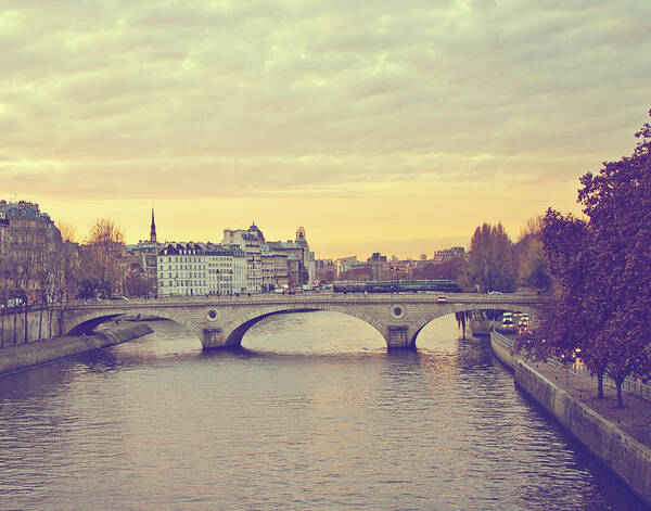 Paris Poster featuring the photograph Sunset Across The Seine by Melanie Alexandra Price