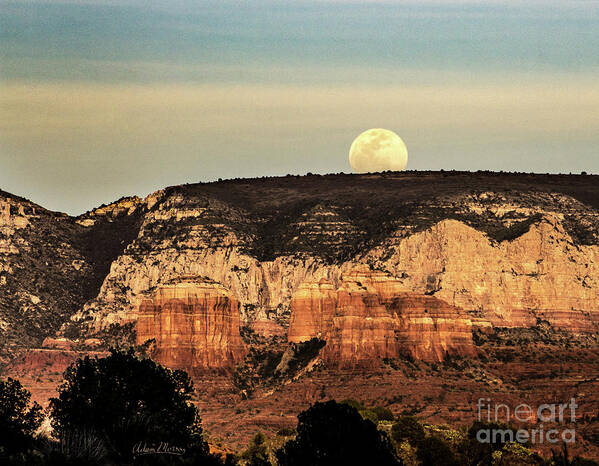 Sedona Poster featuring the photograph Sunset Moon by Adam Morsa