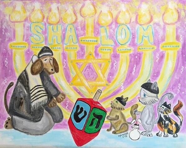 Hanukkah Poster featuring the painting Sweet Shalom by Diane Pape