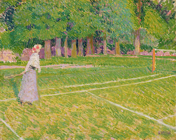 Tennis Poster featuring the painting Tennis at Hertingfordbury by Spencer Frederick Gore