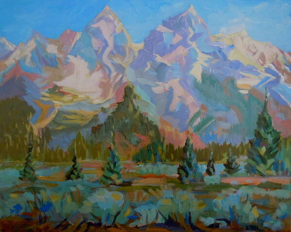 Landscape Poster featuring the painting Teton Heaven by Francine Frank