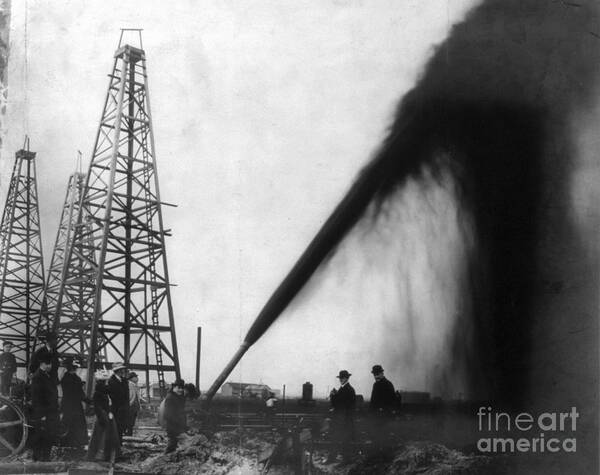 1901 Poster featuring the photograph TEXAS OIL DERRICK, c1901 by Granger