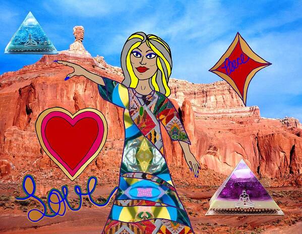 Pyramids Poster featuring the digital art The Channeler by Laura Smith